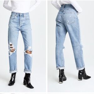 AGolde 90s Mid Rise Straight Fit Jeans in Fallout